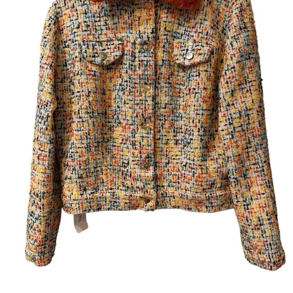 MADISON.MAISON Faux Fur-Collar Tweed Jacket Size Large NWT $795 - Picture 5 of 16